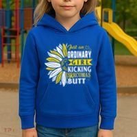 Sarcoma Cancer Awareness Just Ordinary Warrior Gift Kids Hoodie thumb 3