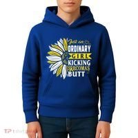 Sarcoma Cancer Awareness Just Ordinary Warrior Gift Kids Hoodie thumb 4