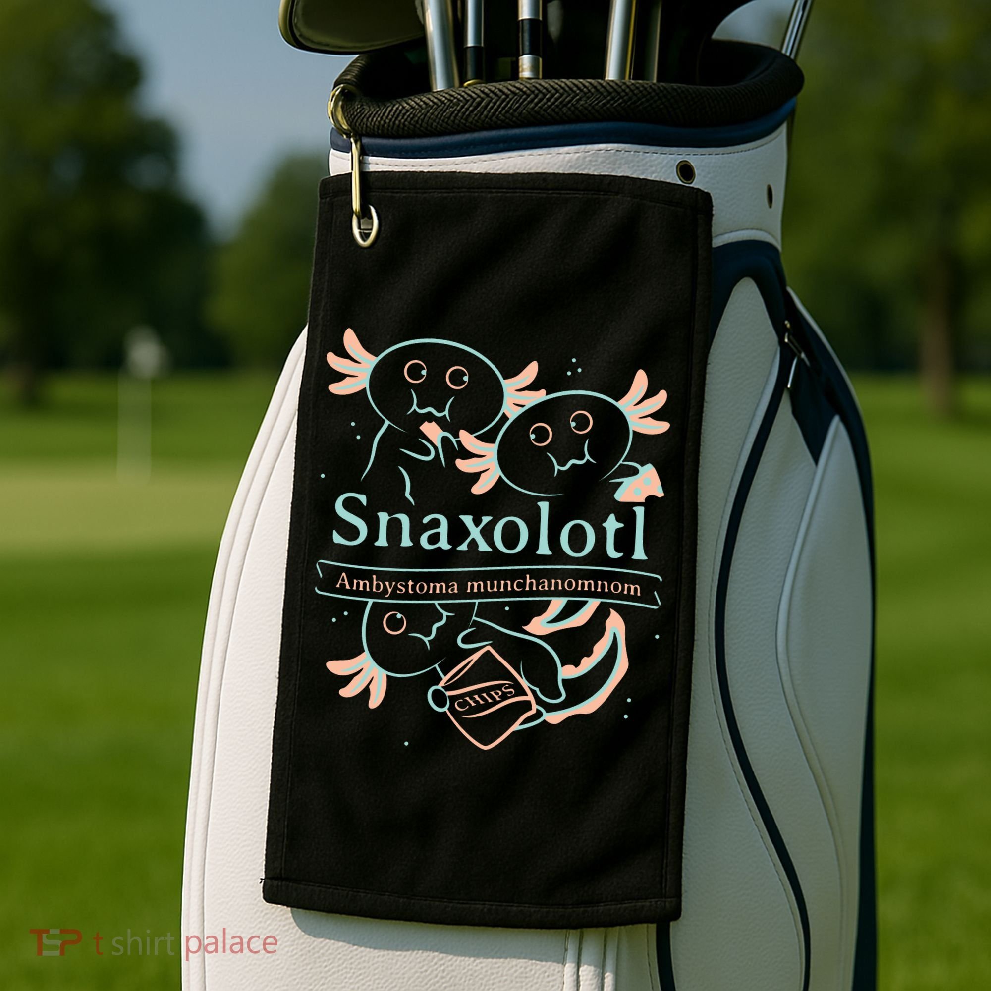 Snaxolotl Cute Axolotl Chips Golf Towel
