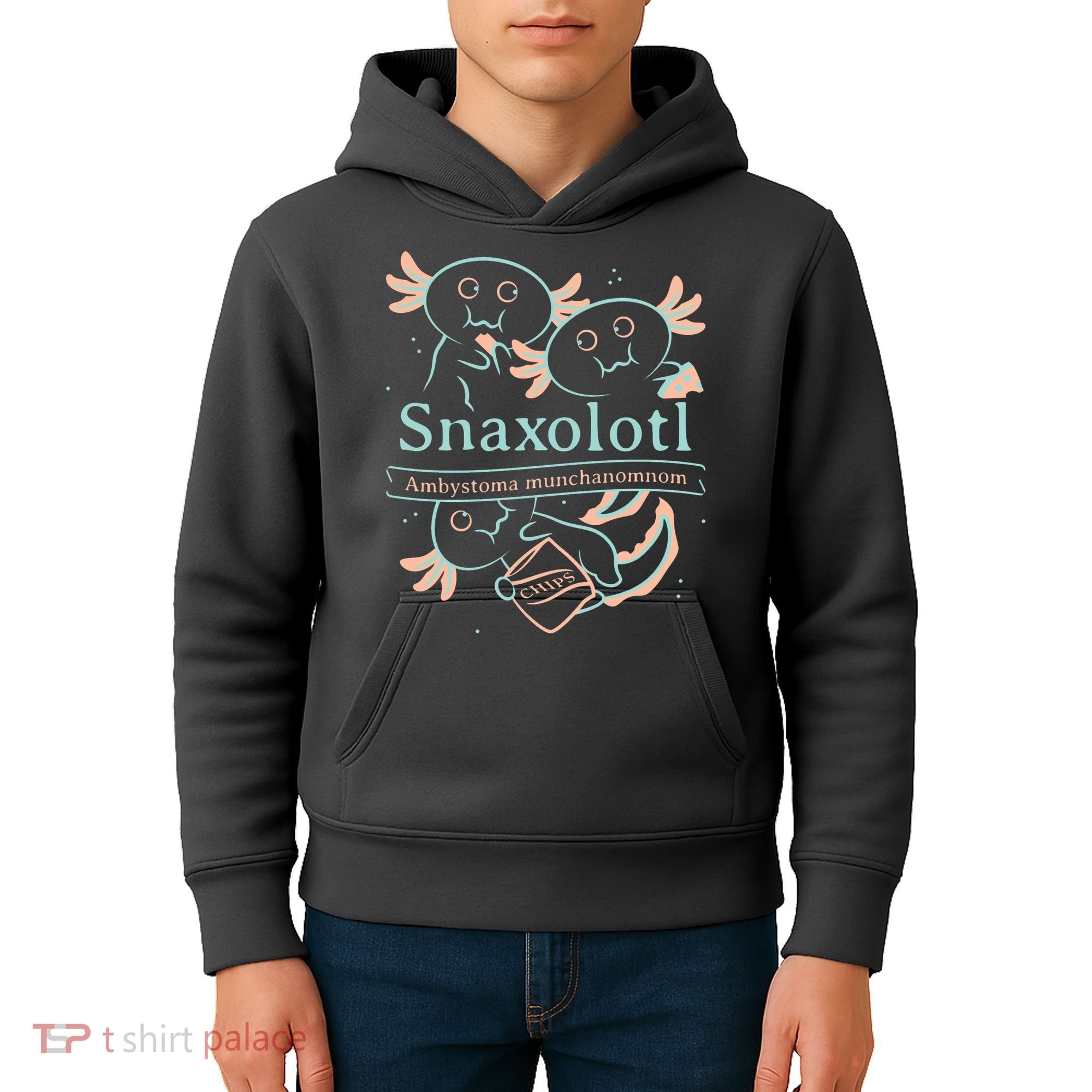 Snaxolotl Cute Axolotl Chips Kids Hoodie