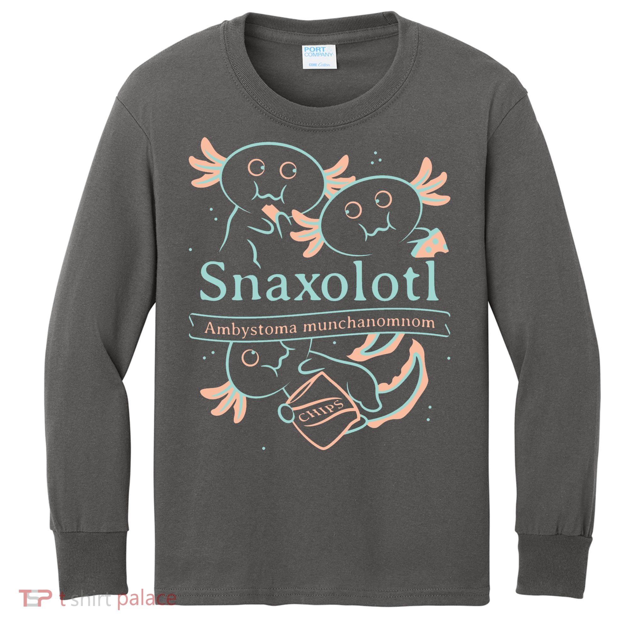 Snaxolotl Cute Axolotl Chips Kids Long Sleeve Shirt