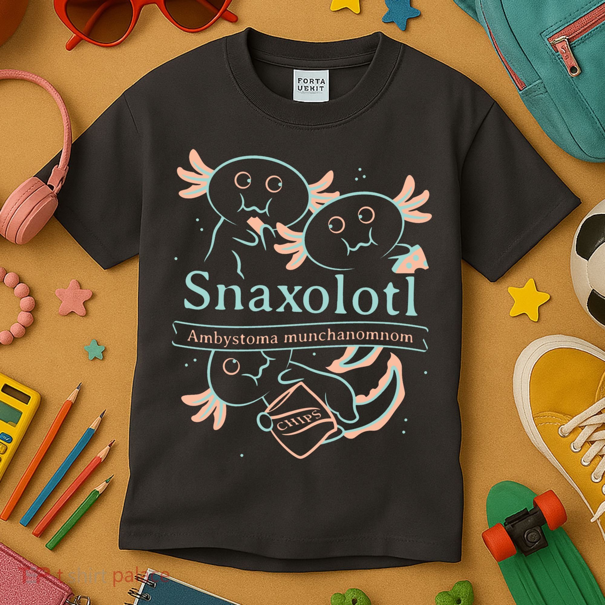 Snaxolotl Cute Axolotl Chips Kids T-Shirt