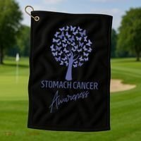 Stomach Cancer Awareness Butterfly Tree Motivational Gift Cute Gift Golf Towel thumb 1