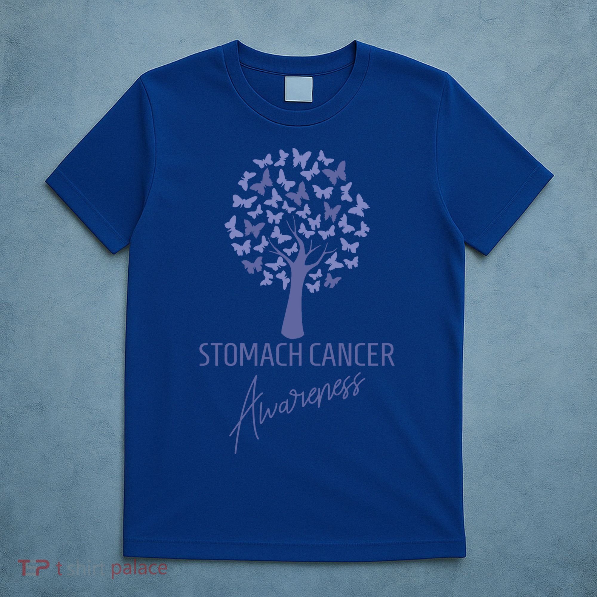 Stomach Cancer Awareness Butterfly Tree Motivational Gift Cute Gift T-Shirt