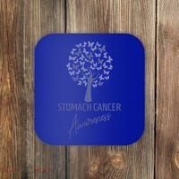 Stomach Cancer Awareness Butterfly Tree Motivational Gift Cute Gift Coaster thumb 0