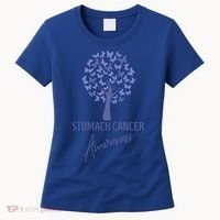 Stomach Cancer Awareness Butterfly Tree Motivational Gift Cute Gift Women's T-Shirt thumb 0