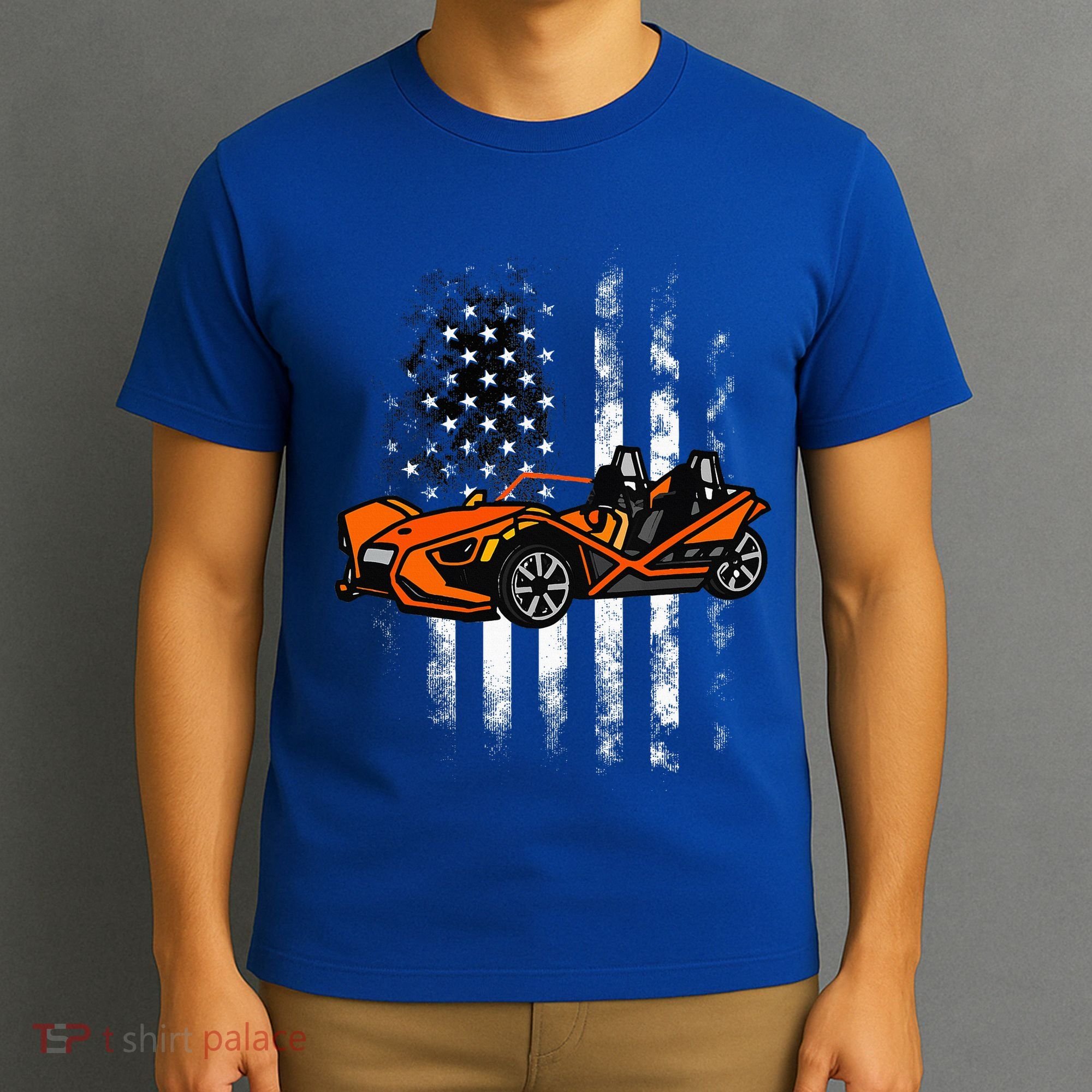 Slingshot Car American Usa Flag 4th Of July Slingshot Car T-Shirt