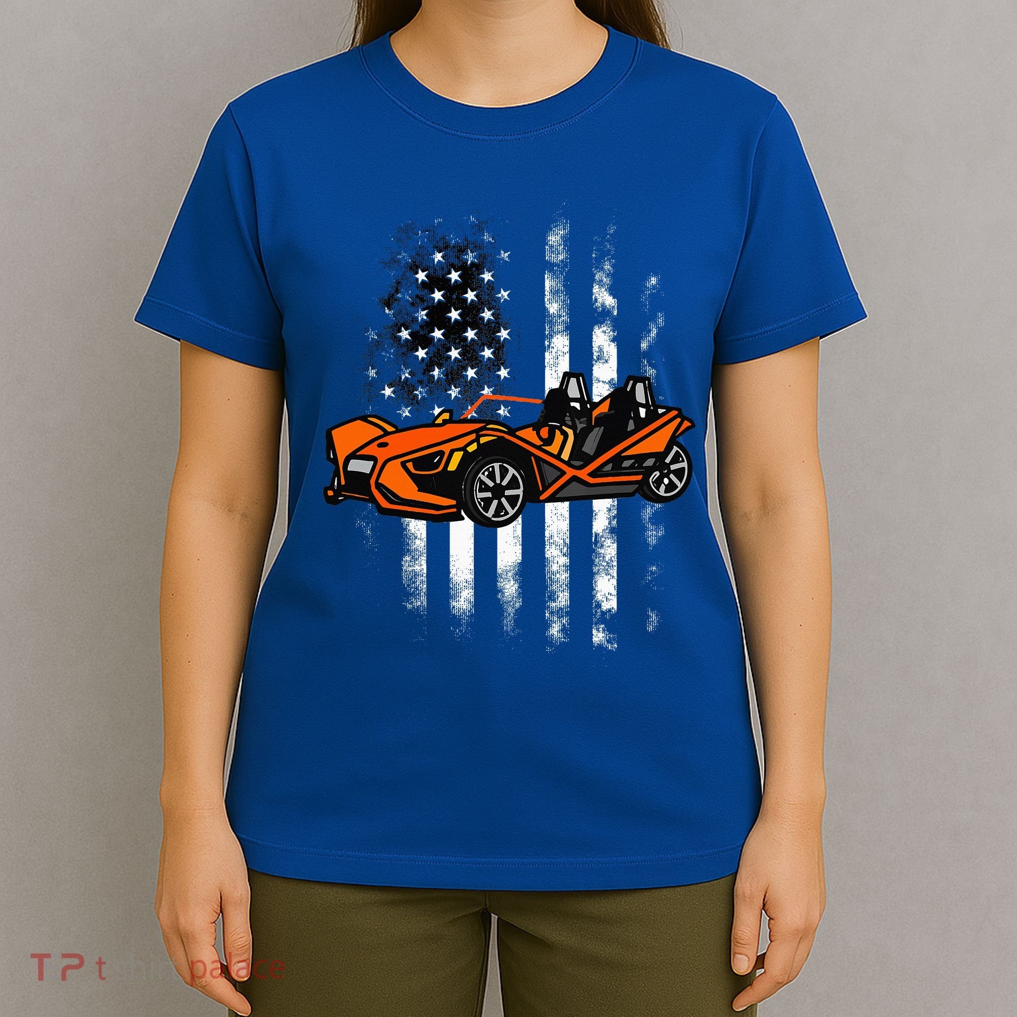 Slingshot Car American Usa Flag 4th Of July Slingshot Car T-Shirt
