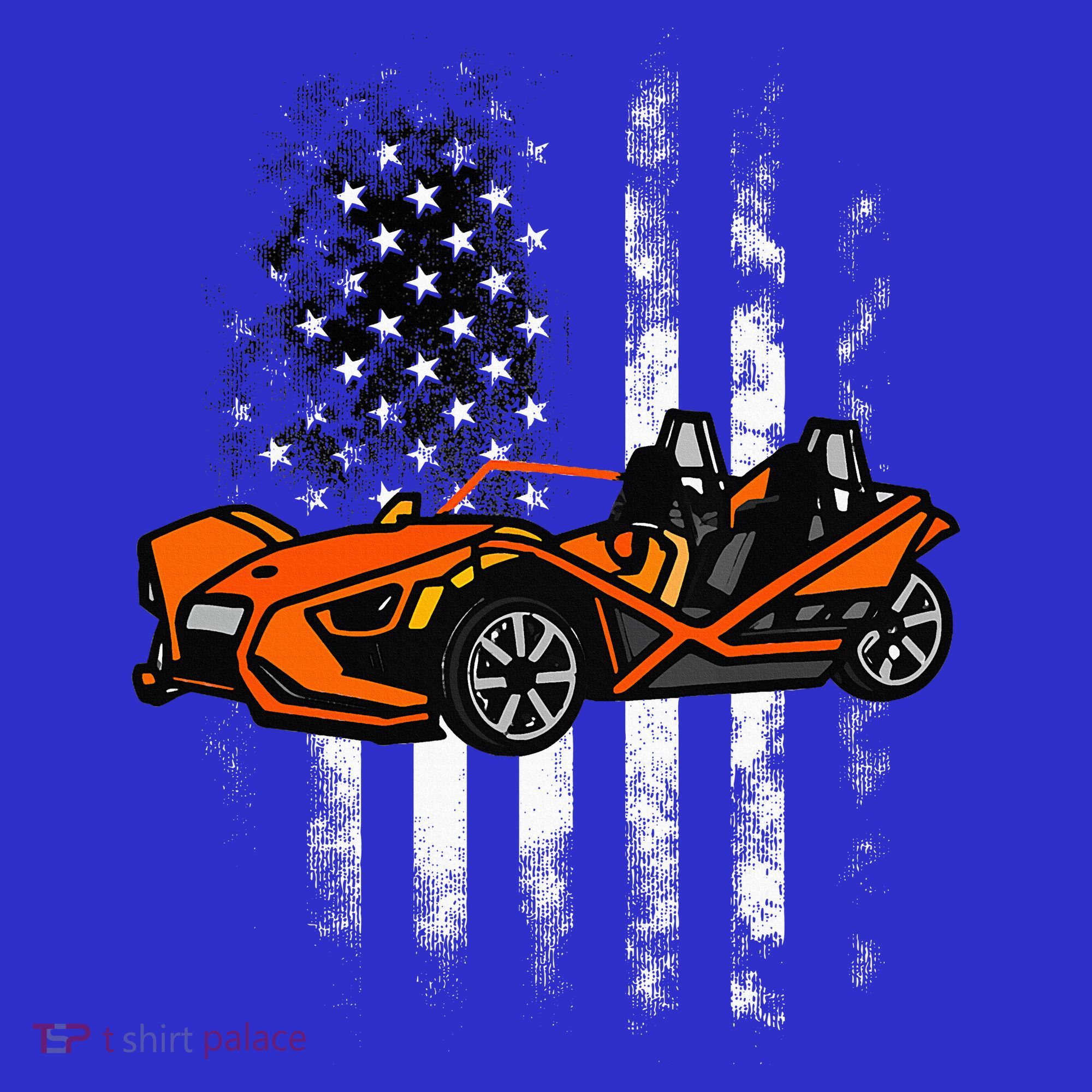 Slingshot Car American Usa Flag 4th Of July Slingshot Car T-Shirt