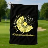 Sarcoma Cancer Awareness Yellow Sunflower Sarcoma Awareness Golf Towel thumb 1