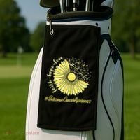 Sarcoma Cancer Awareness Yellow Sunflower Sarcoma Awareness Golf Towel thumb 2