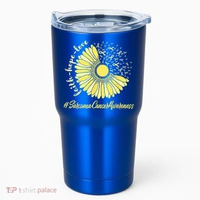 Sarcoma Cancer Awareness Yellow Sunflower Sarcoma Awareness Tumbler
