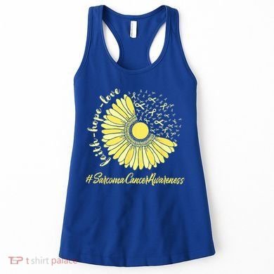 Sarcoma Cancer Awareness Yellow Sunflower Sarcoma Awareness Women's Tank Top