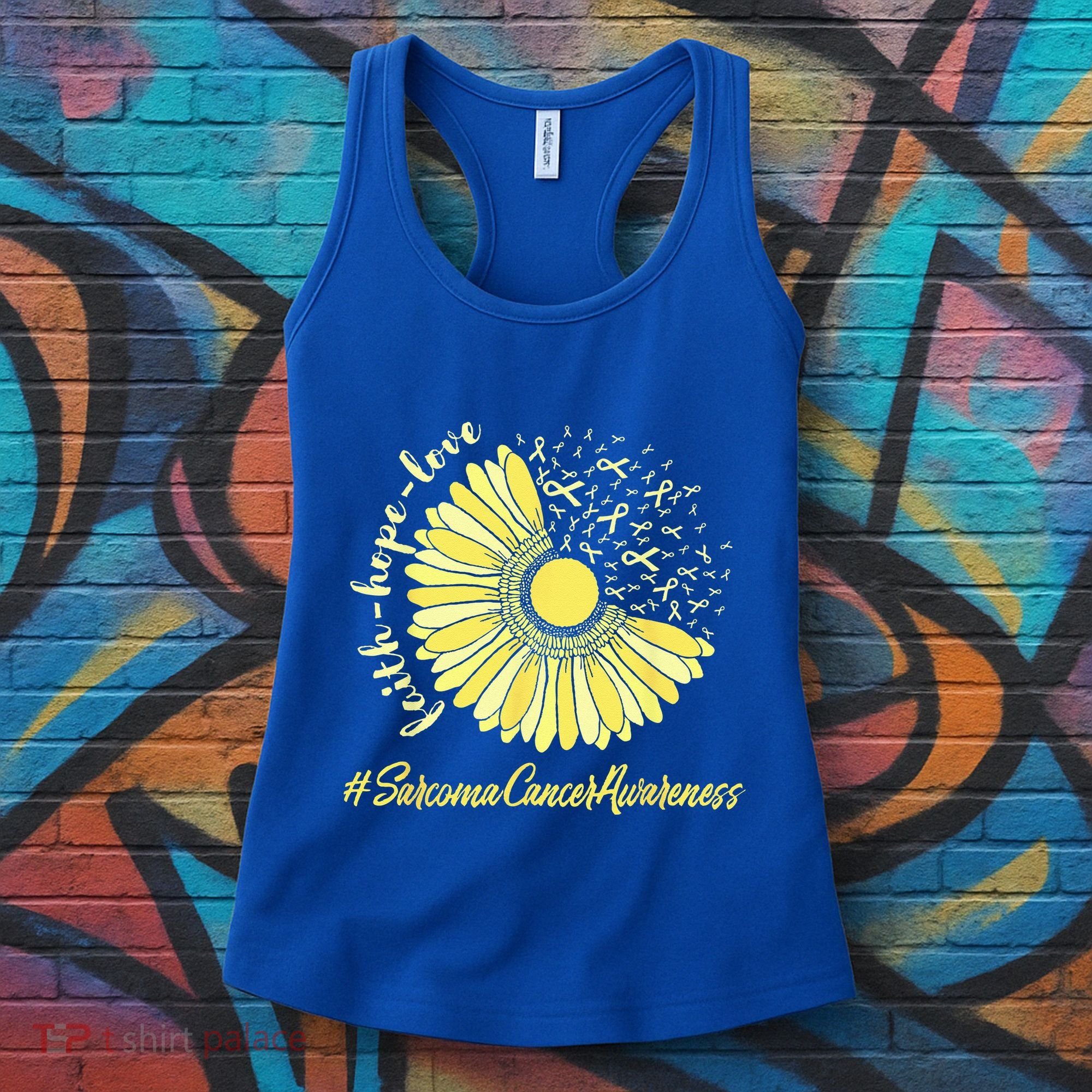 Sarcoma Cancer Awareness Yellow Sunflower Sarcoma Awareness Women's Tank Top