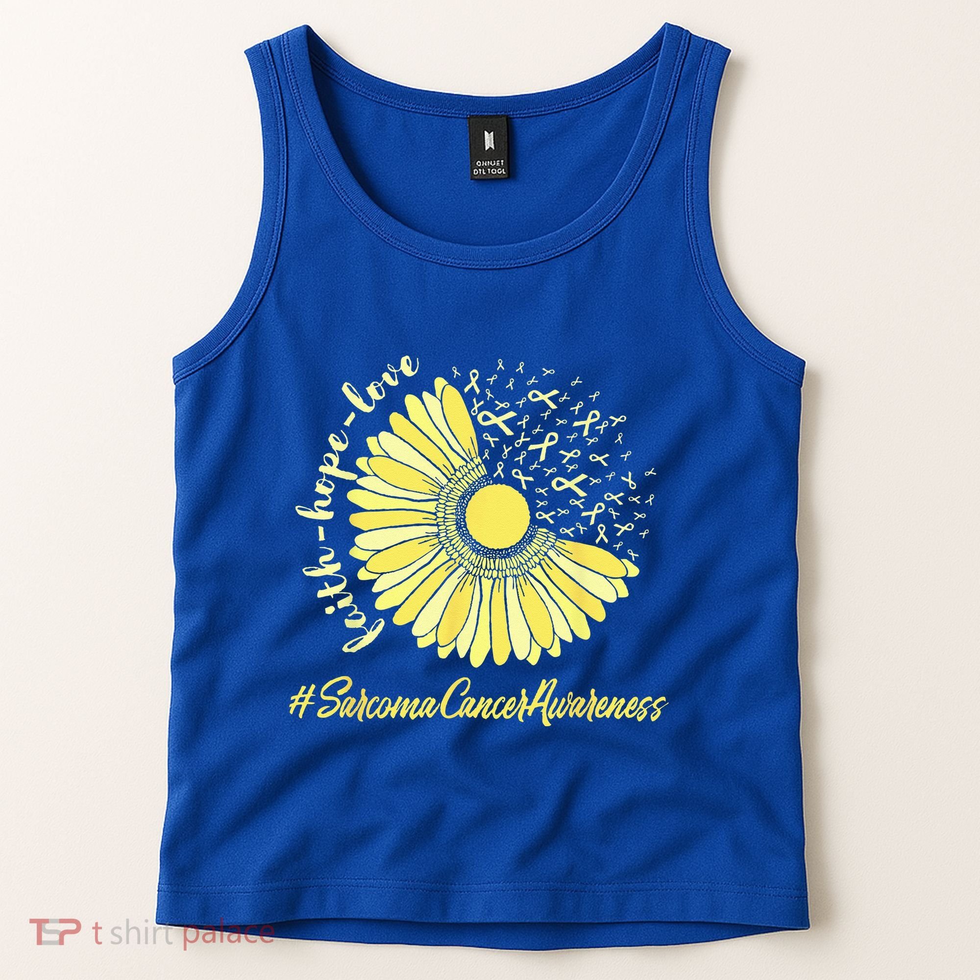 Sarcoma Cancer Awareness Yellow Sunflower Sarcoma Awareness Tank Top