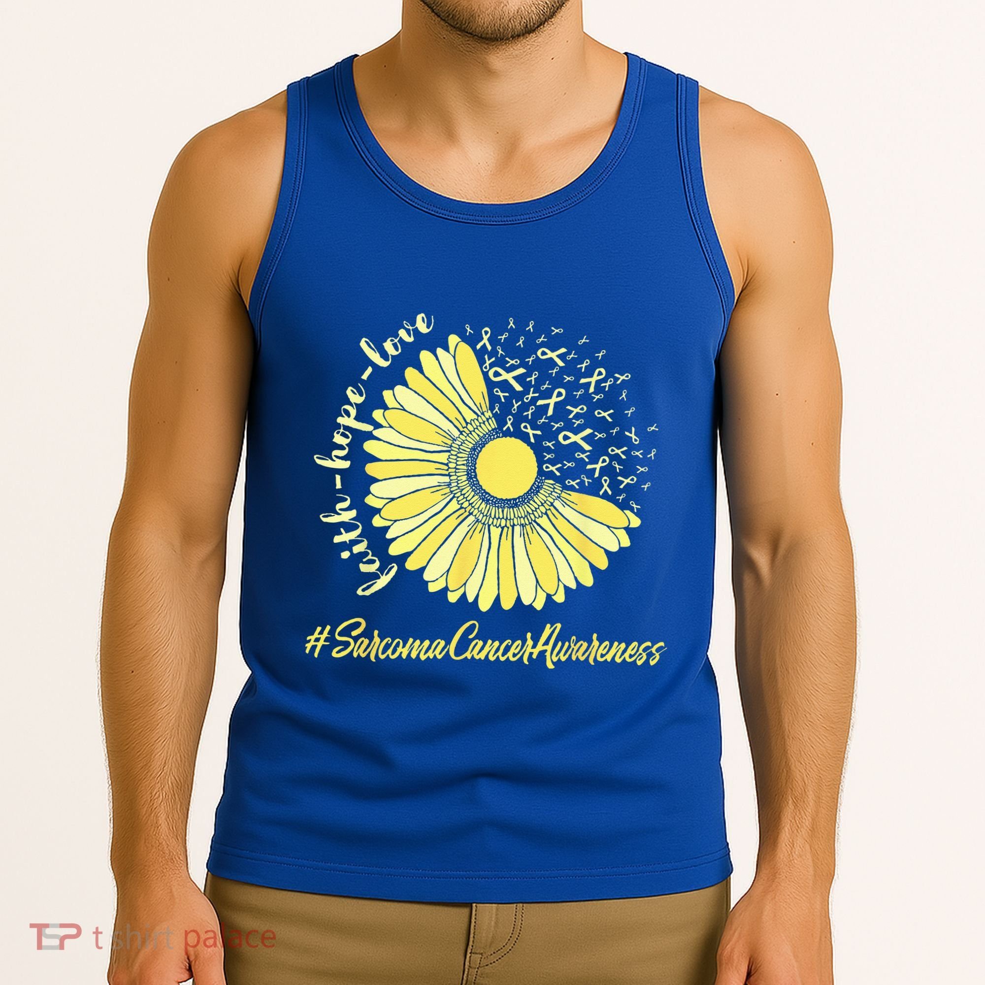 Sarcoma Cancer Awareness Yellow Sunflower Sarcoma Awareness Tank Top