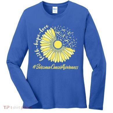 Sarcoma Cancer Awareness Yellow Sunflower Sarcoma Awareness Women's Long Sleeve Shirt