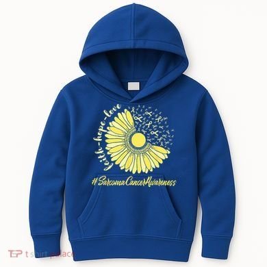 Sarcoma Cancer Awareness Yellow Sunflower Sarcoma Awareness Kids Hoodie