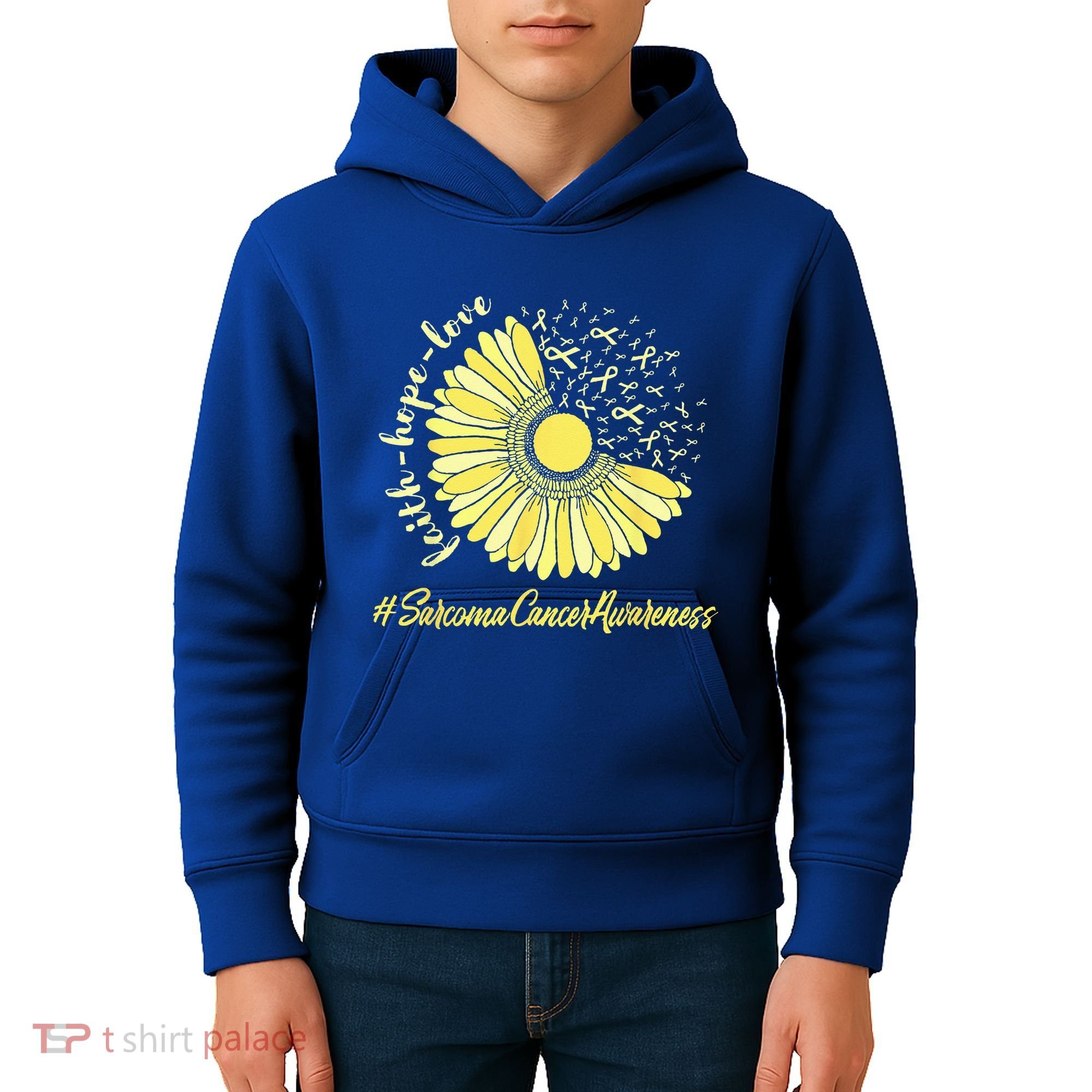 Sarcoma Cancer Awareness Yellow Sunflower Sarcoma Awareness Kids Hoodie