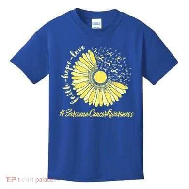 Sarcoma Cancer Awareness Yellow Sunflower Sarcoma Awareness Kids T-Shirt