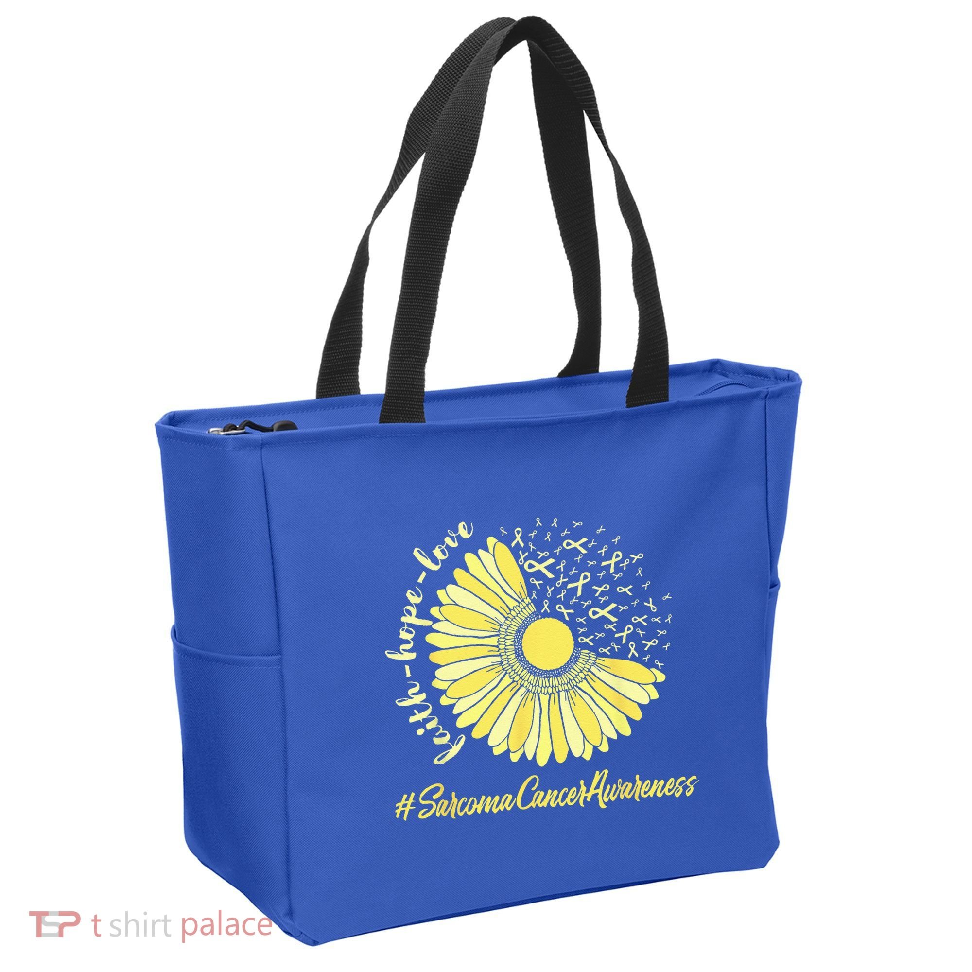Sarcoma Cancer Awareness Yellow Sunflower Sarcoma Awareness Tote Bag