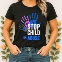 Stop Child Abuse Child Abuse Prevention Awareness Women's T-Shirt thumb 2