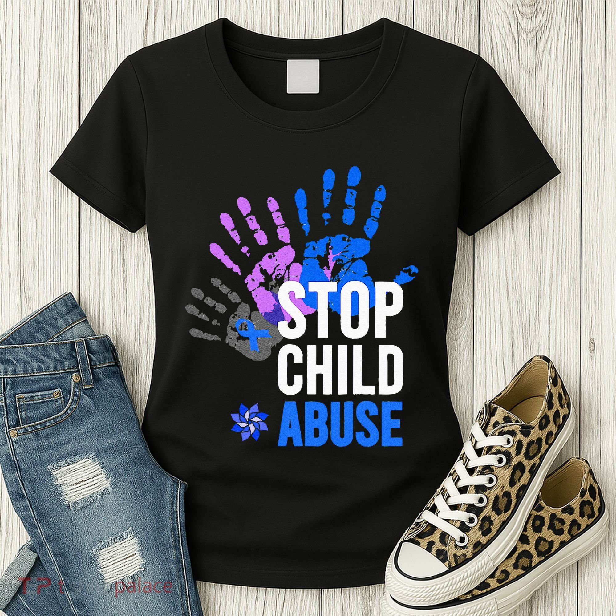 Stop Child Abuse Child Abuse Prevention Awareness Women's T-Shirt