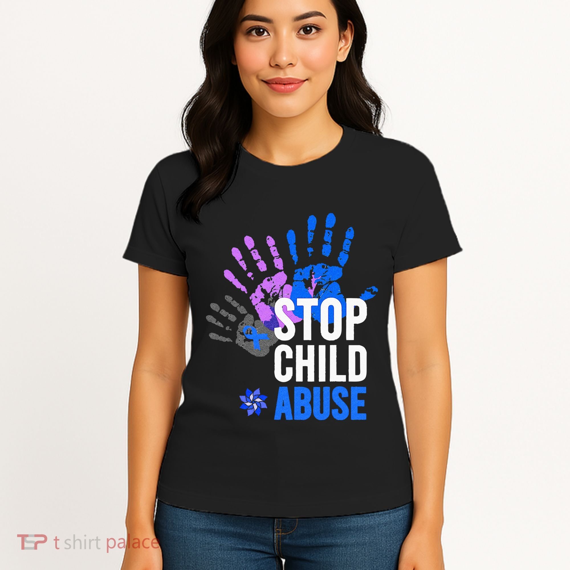 Stop Child Abuse Child Abuse Prevention Awareness Women's T-Shirt