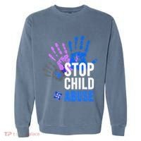 Stop Child Abuse Child Abuse Prevention Awareness Garment-Dyed Sweatshirt thumb 0