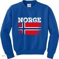 Scandinavian Culture And The Rich History Of Norge Flag Gift Kids Sweatshirt thumb 0