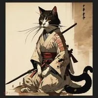 Samurai Cat Artwork Japanese Women's Sweatshirt thumb 2