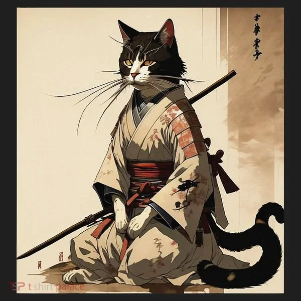 Samurai Cat Artwork Japanese Women's Sweatshirt