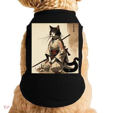 Samurai Cat Artwork Japanese Doggie Tank