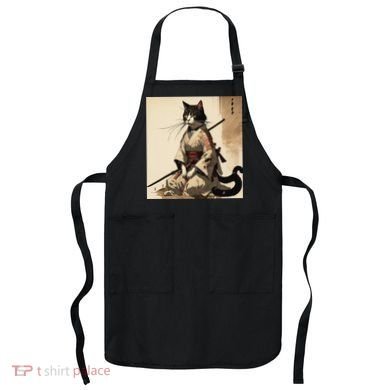 Samurai Cat Artwork Japanese Apron