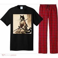 Samurai Cat Artwork Japanese Pajama Set thumb 0