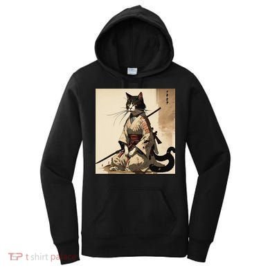 Samurai Cat Artwork Japanese Women's Hoodie