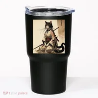 Samurai Cat Artwork Japanese Tumbler thumb 0