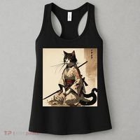 Samurai Cat Artwork Japanese Women's Tank Top thumb 3
