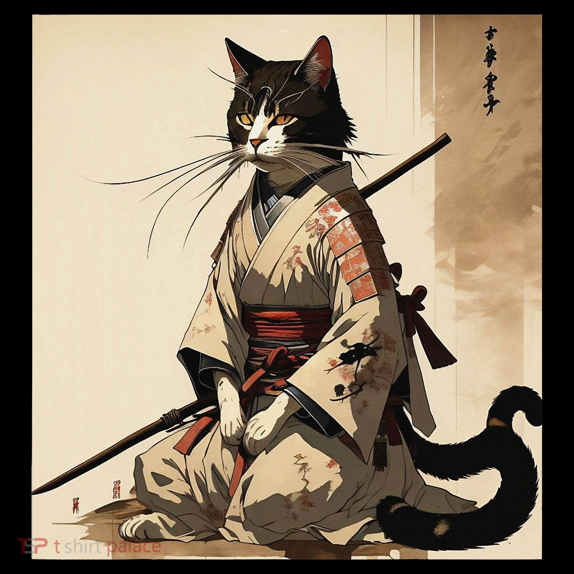 Samurai Cat Artwork Japanese Women's Tank Top