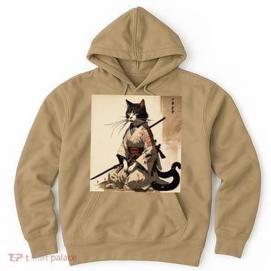 Samurai Cat Artwork Japanese Hoodie