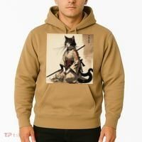 Samurai Cat Artwork Japanese Hoodie thumb 2