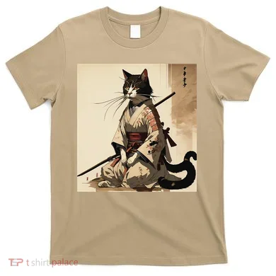 Samurai Cat Artwork Japanese T-Shirt