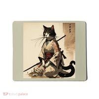 Samurai Cat Artwork Japanese Mousepad thumb 0