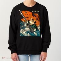 Samurai Cat And Koi Fish Anime Women's Sweatshirt thumb 0