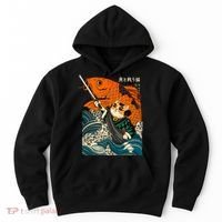 Samurai Cat And Koi Fish Anime Hoodie thumb 0