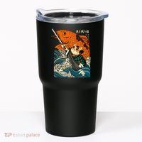 Samurai Cat And Koi Fish Anime Tumbler thumb 0