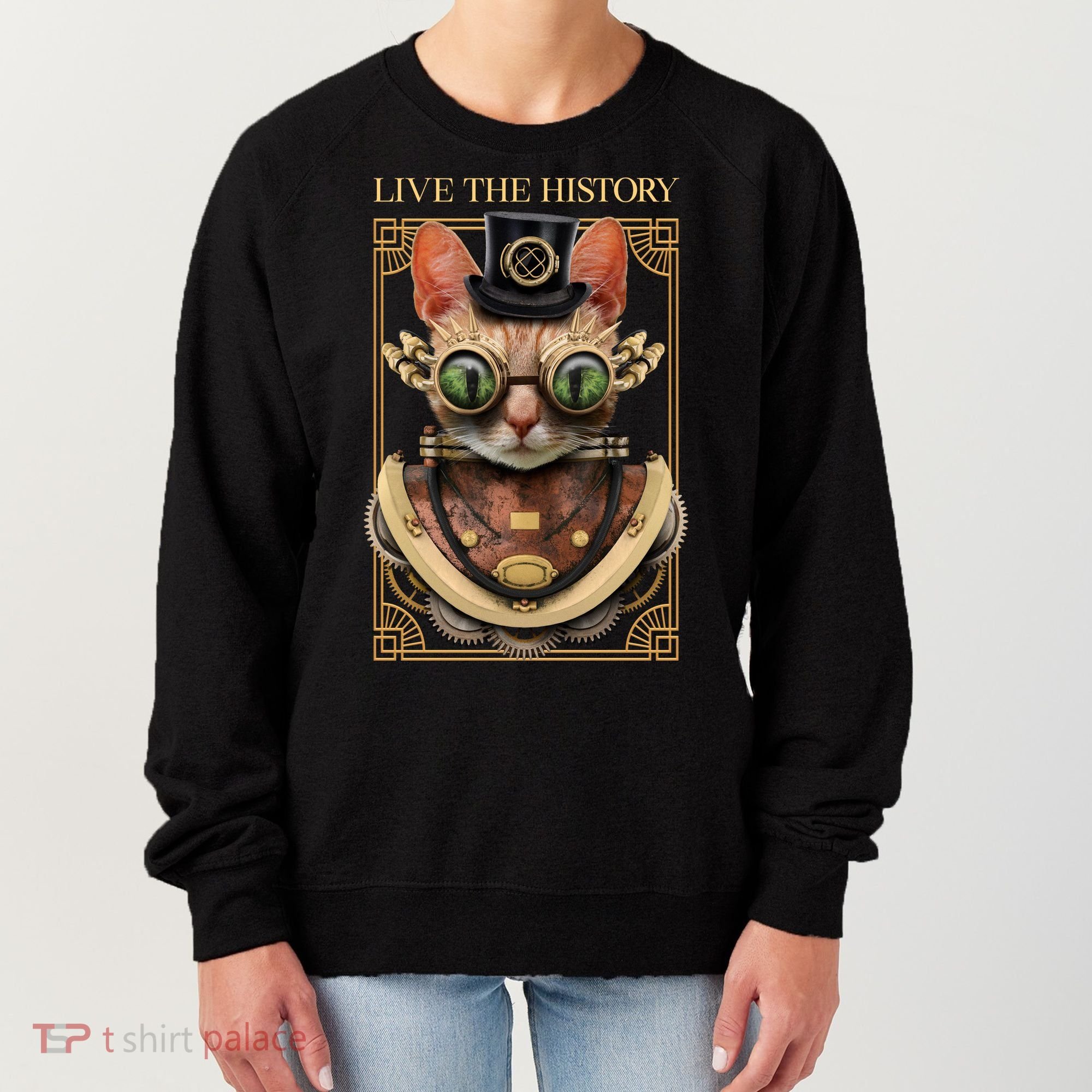 Steampunk Cat Animal Bizarre Women's Sweatshirt