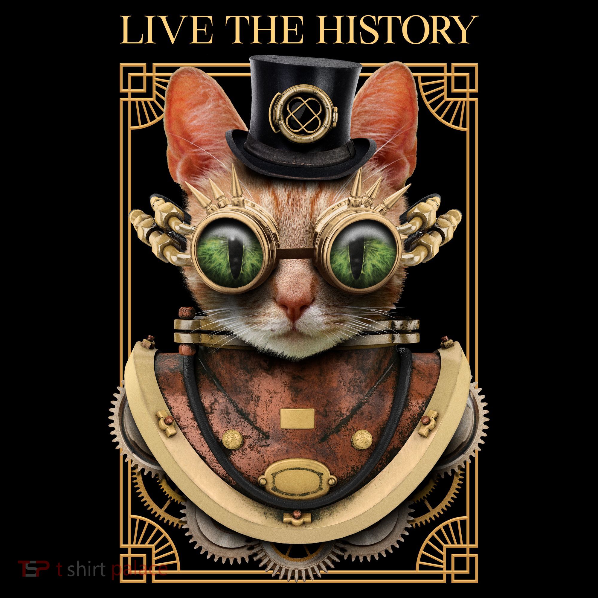 Steampunk Cat Animal Bizarre Polo
