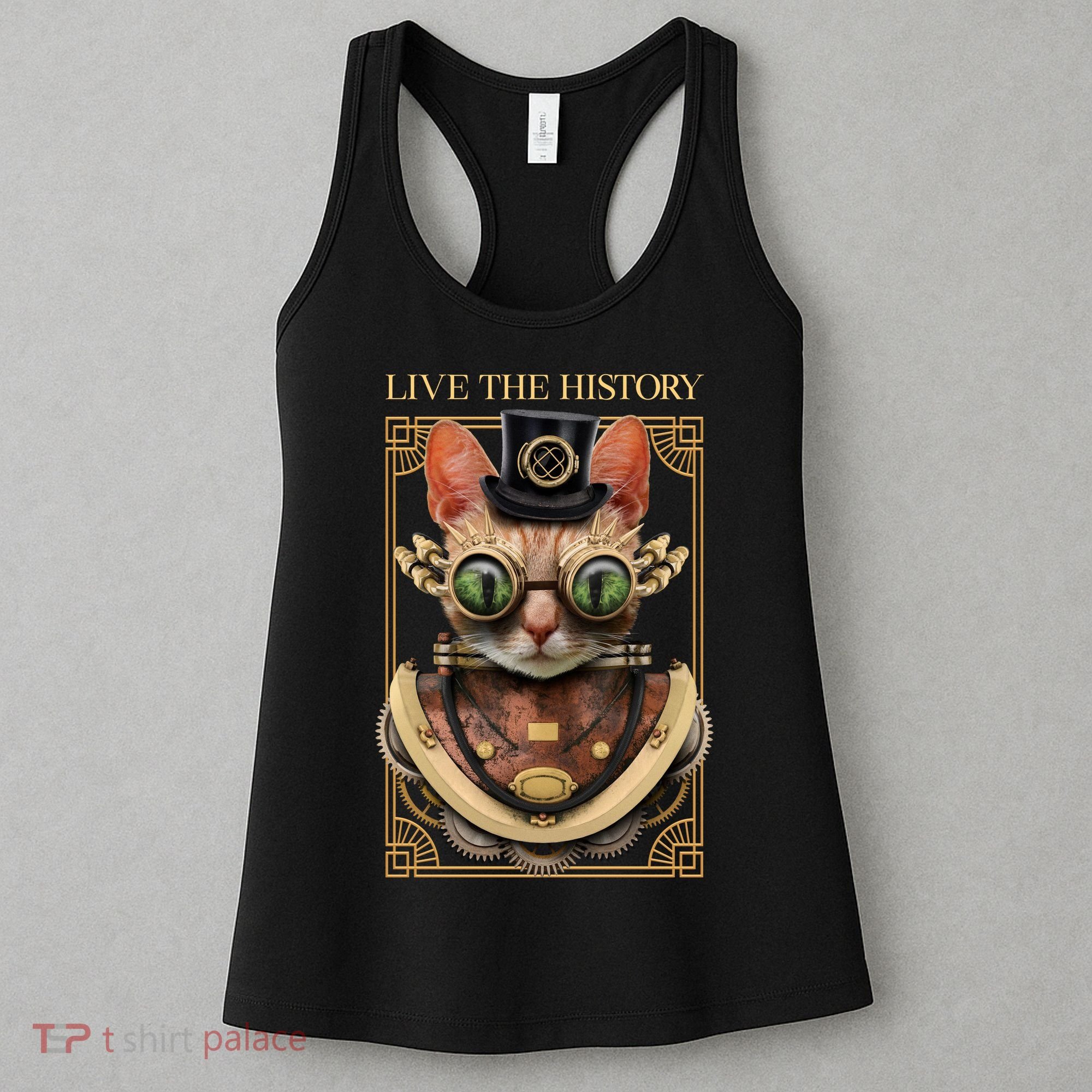 Steampunk Cat Animal Bizarre Women's Tank Top