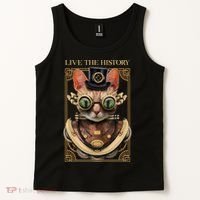 Steampunk Cat Animal Bizarre Tank Top thumb 2